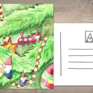 Kerstkaart kerstboom de neusjes