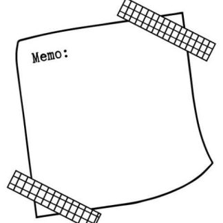 memo blaadje-stempel