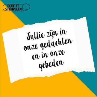 In gedachten en gebeden stempel