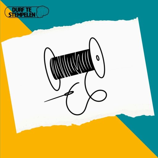 naald en draad stempel