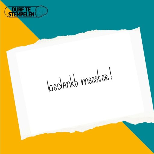 bedankt meester stempel
