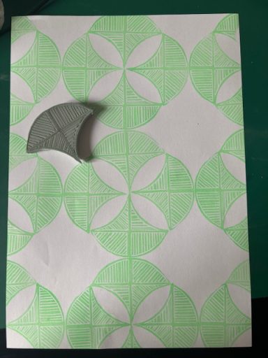 Blockprinten patroon rond