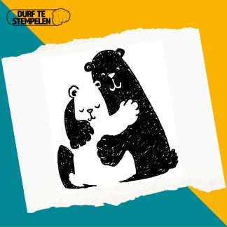 Knuffelende beren stempel