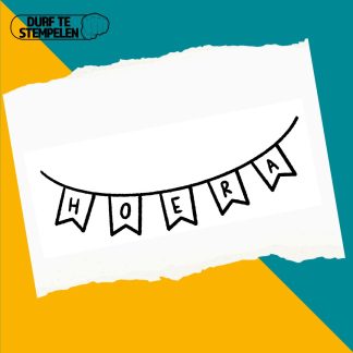 Hoera slinger stempel