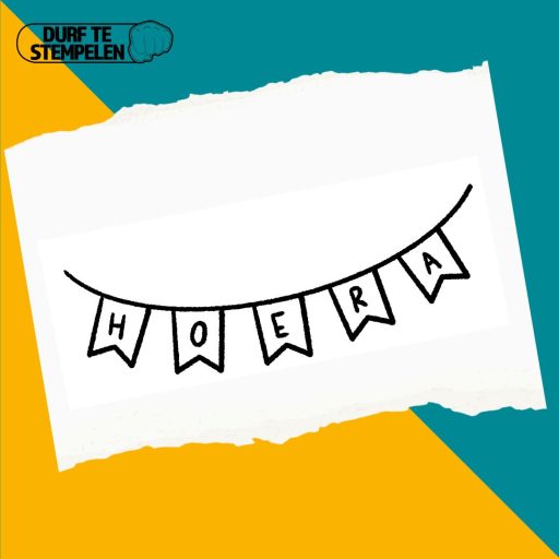 Hoera slinger stempel