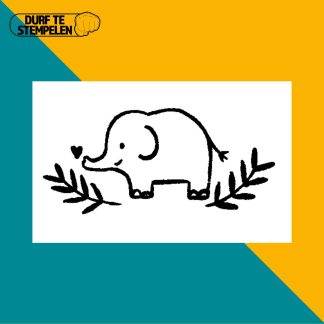 Olifant met hartje stempel